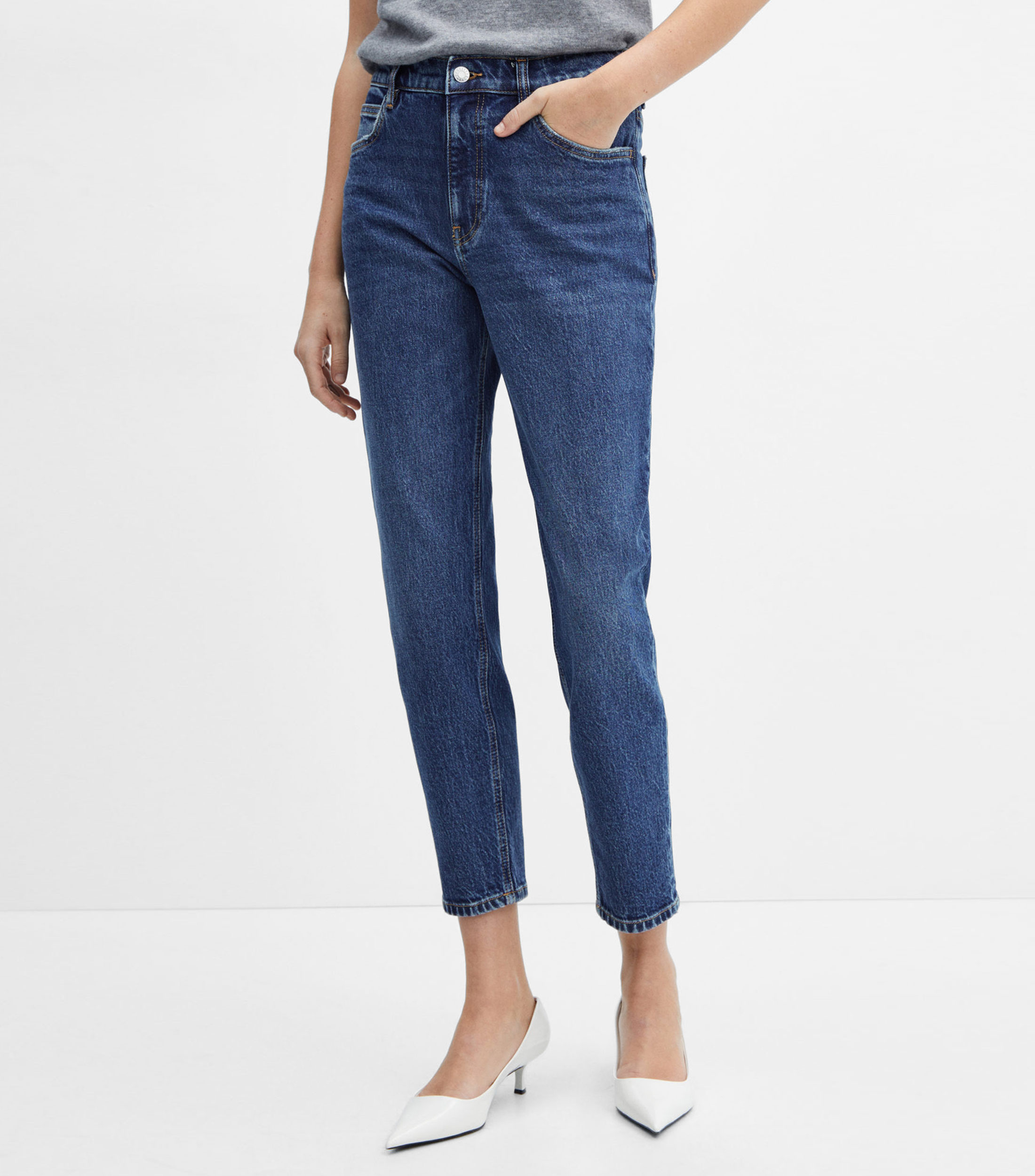 Jeans Mango Femme Taille 44 - Bleu Classique - Coupe Droit - Occasion Parfait État